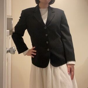 United Colors of Benettons Made in Italy Black 100% Wool Blazer Women 42 / US 6